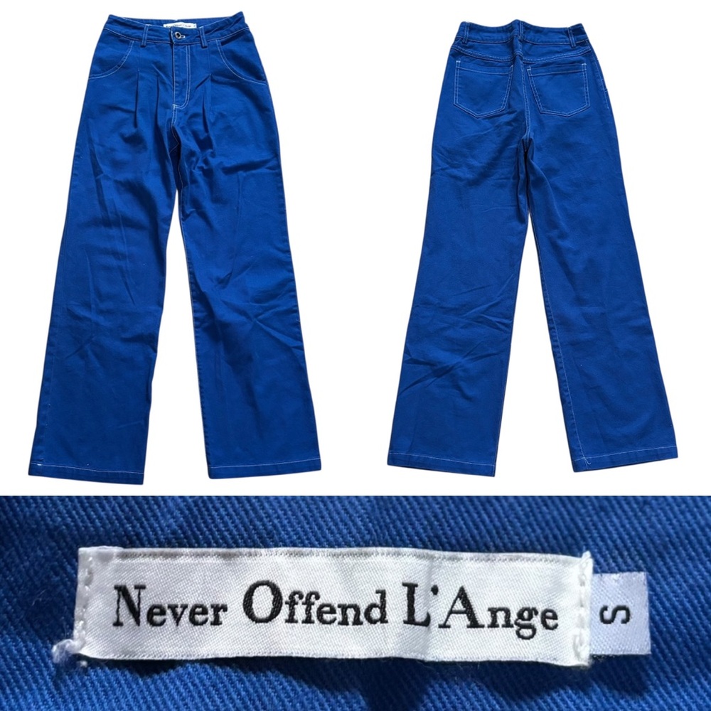 Never Offend L’Ange Pleated Pants Women’s Size Small In Blue